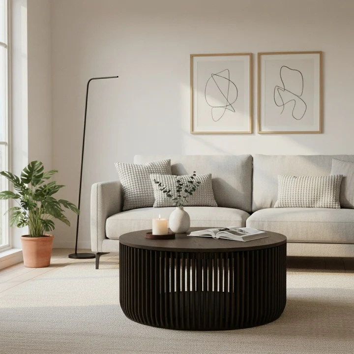 Franz Couchtisch aus Eiche (Massivholz & Furnier), Espresso-Lack | Woodek Design