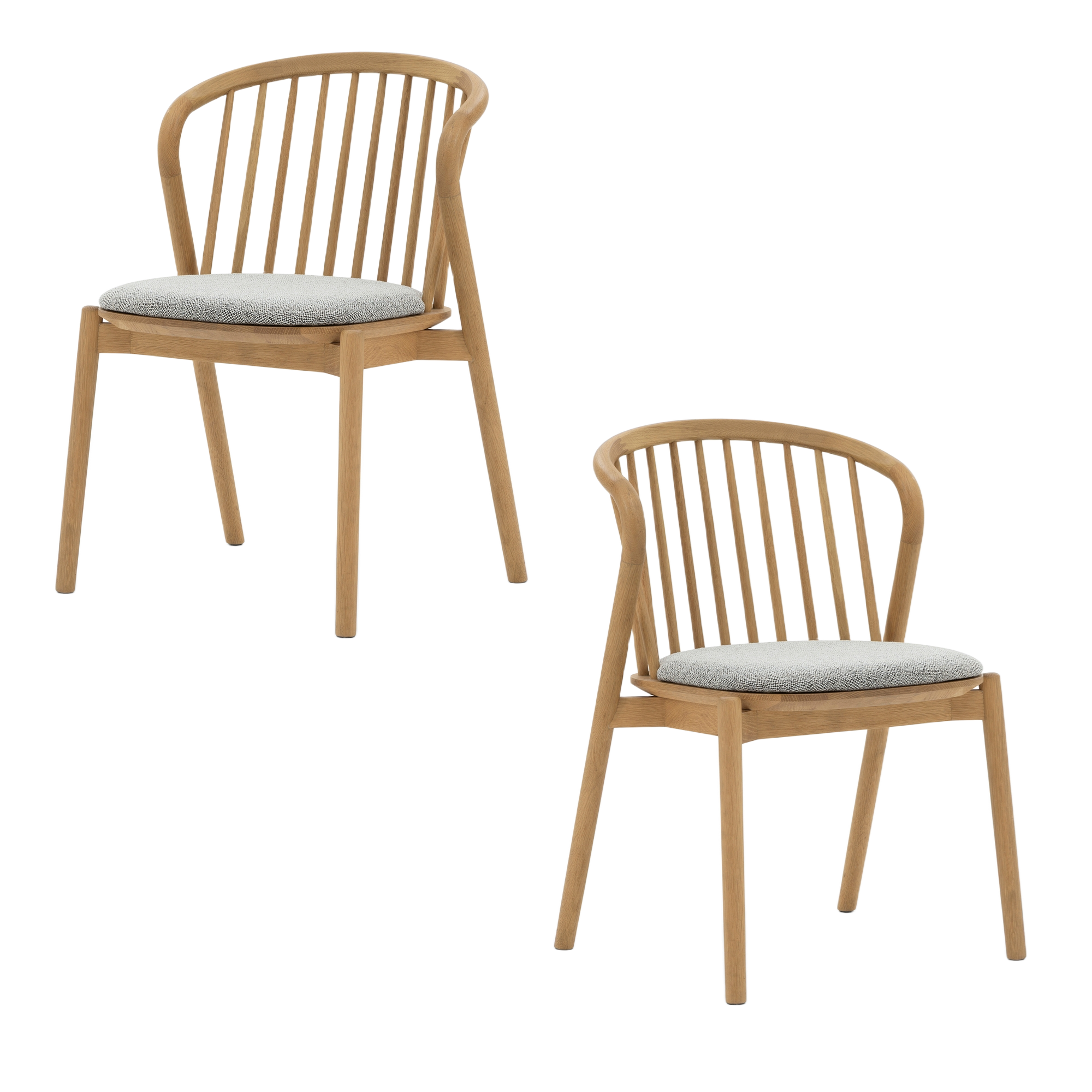 SAGA Stuhl-Set 2x Eiche natur + 2x Sitzkissen NOEL 004 | Woodek Design