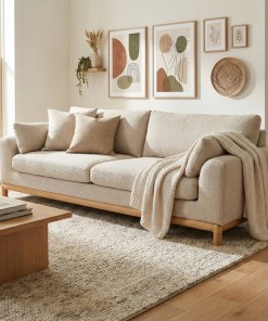 Woodek Sofa CELESTE 3-Sitzer, Nature Stoff beige, hochwertiger Komfort