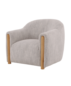 Franz Sessel aus Eiche mit hellgrauem Leigh-Stoff | Woodek Design