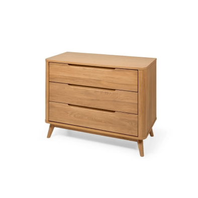 Woodek Kommode NORA aus Eiche, 3 Schubladen, matt lackiert