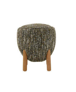 Sitzhocker Theo aus Eiche mit grünem Stoff | Woodek Design