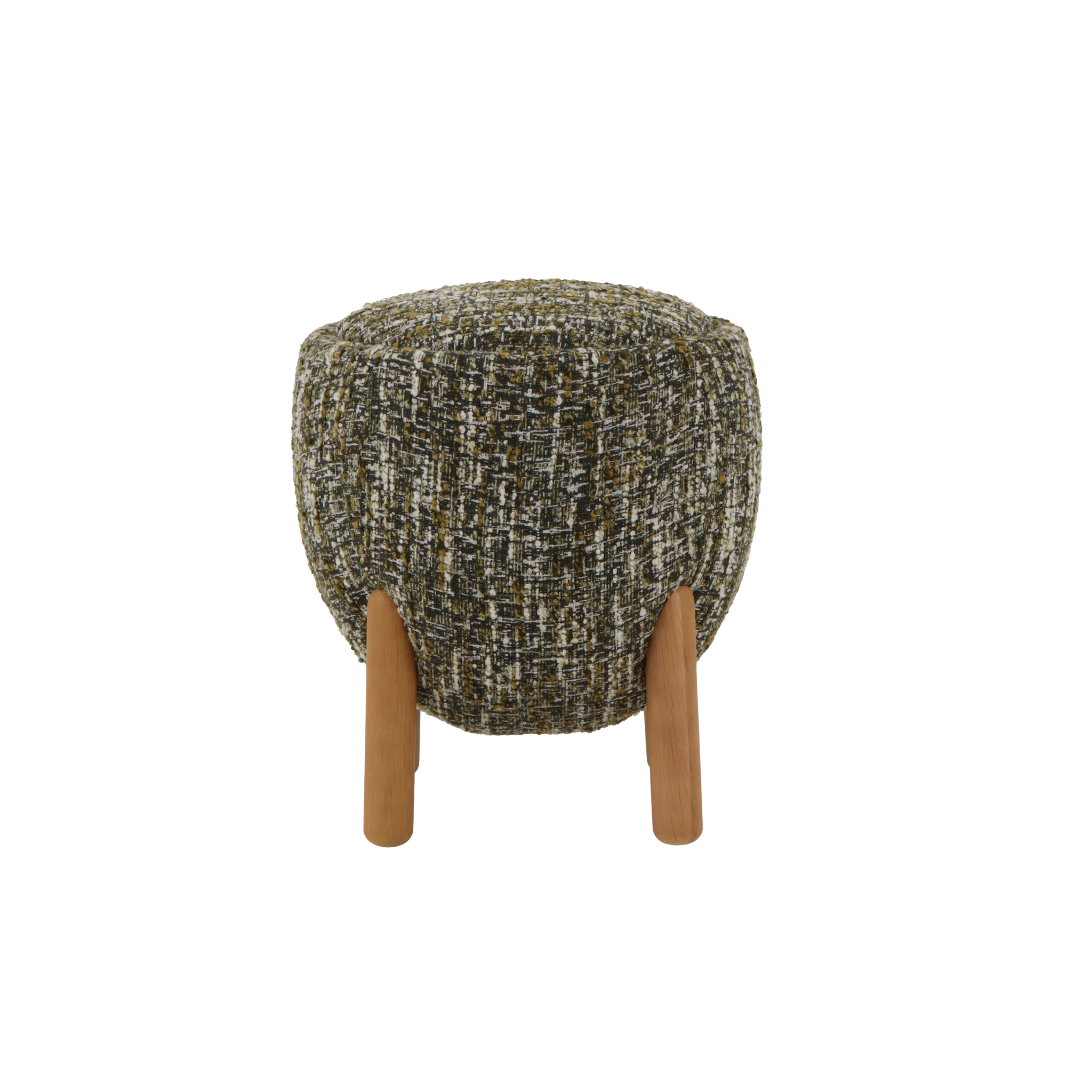 Sitzhocker Theo aus Eiche mit grünem Stoff | Woodek Design
