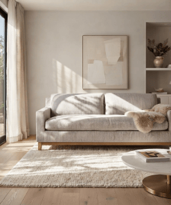 Woodek Schlafsofa TOMMY mit Bettfunktion, Leigh Stoff grau, mit Matratze
