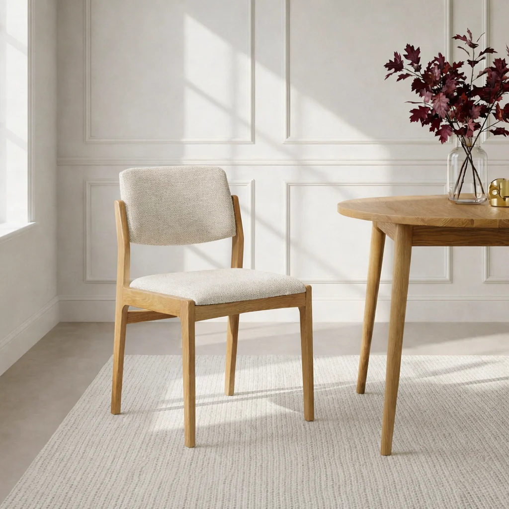 Stuhl Oslo aus Eiche, Stoff Cobble 110 | Woodek Design