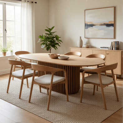 Woodek Esstisch FRANZ oval 190 cm aus Eiche, matt lackiert, modernes Design