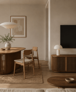 Franz Bundle aus Esstisch 190 cm & TV-Board aus Eiche – matt lackiert