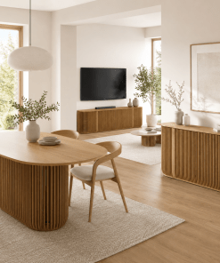Franz Bundle aus Esstisch 190 cm, TV-Board & Kommode aus Eiche – matt lackiert