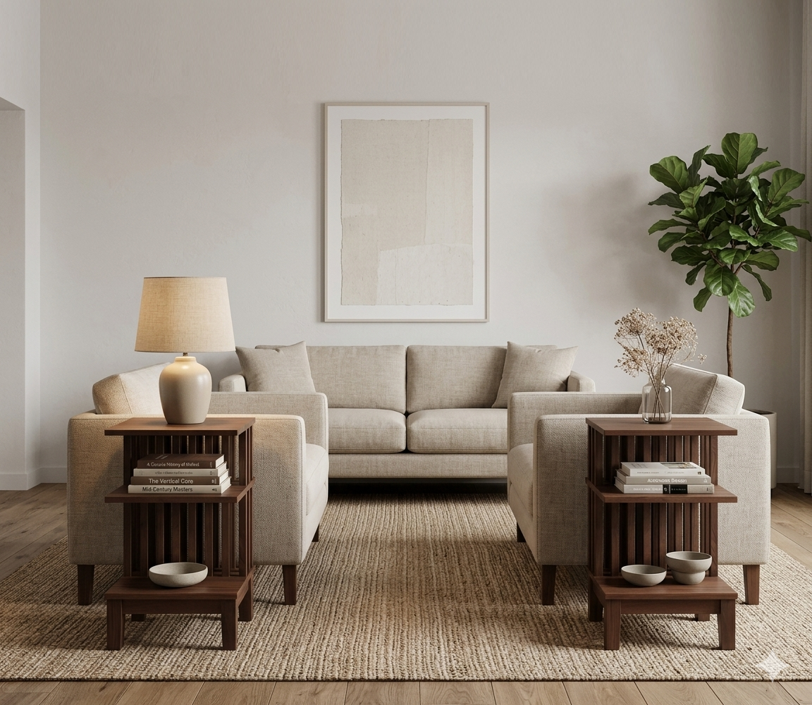 2er-Set Nachttisch Celine aus massivem Nussbaum – matt lackiert | Woodek Design