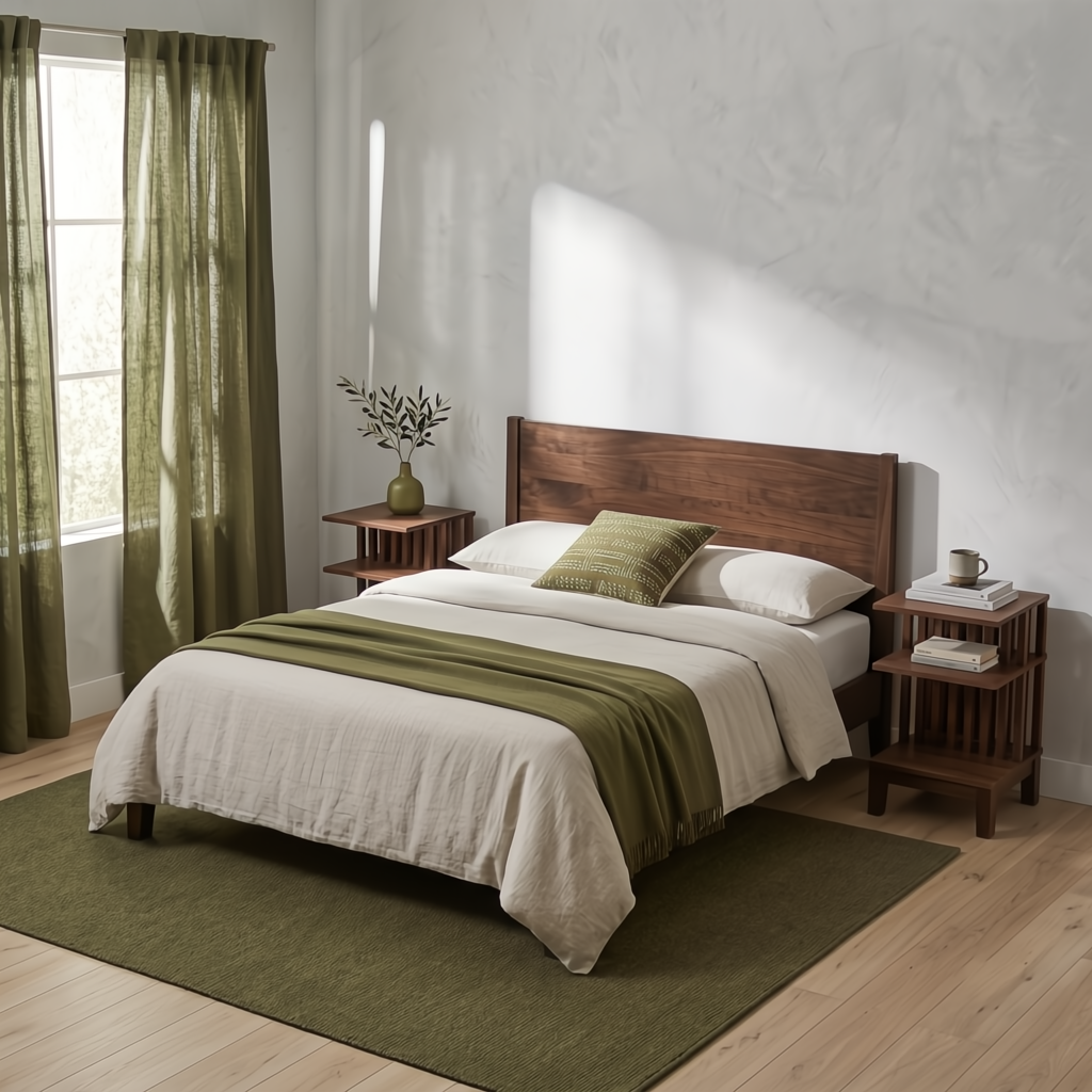 2er-Set Nachttisch Celine aus massivem Nussbaum – matt lackiert | Woodek Design