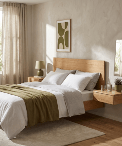 2er-Set Wand-Nachttisch Frank aus massiver Eiche – seidenmatt lackiert | Woodek Design