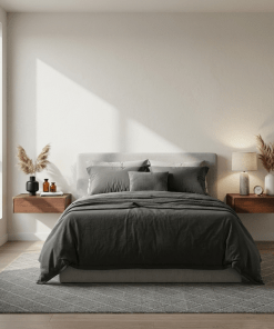 2er-Set Wand-Nachttisch Frank aus massivem Nussbaum – seidenmatt lackiert | Woodek Design