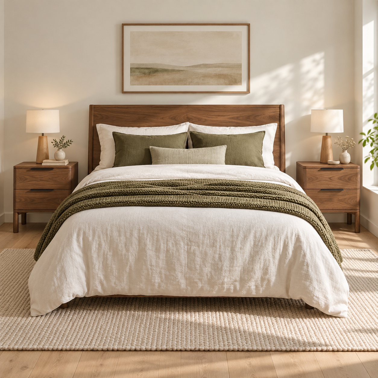 2er-Set Nachttisch Harry aus massivem Nussbaum – matt lackiert | Woodek Design