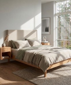 Hugo Cubic 39 Nachttisch aus massiver Eiche, matt lackiert | Woodek Design