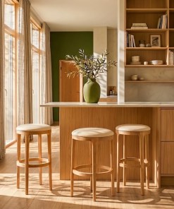 Woodek Drehbarer Barhocker NATURE aus massiver Eiche