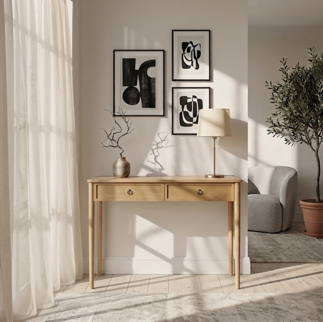 Konsolentisch Rose aus Eiche – Natur, 120 cm