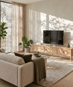 TV-Lowboard Rose aus Eiche – Natur, 175 cm